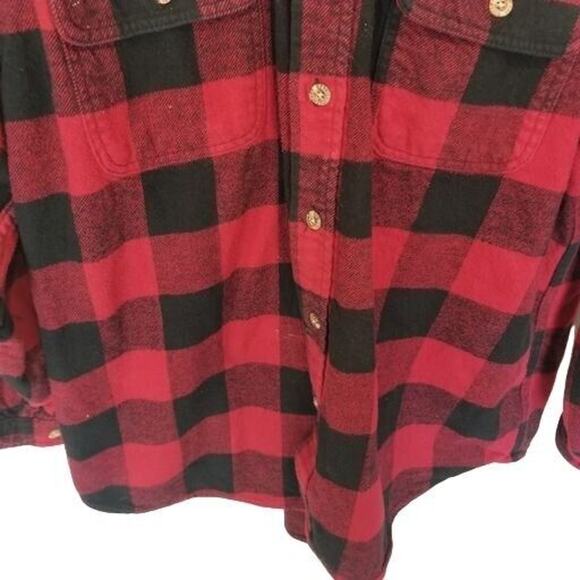 Field & Stream Mens Heavyweight Flannel Shirt Size L/XL Buffalo Plaid Lumberjack - Picture 3 of 6